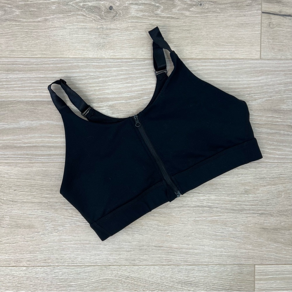 Born Primitive Black Front-Zip Sports Bra